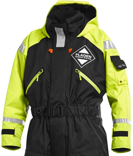 Fladen Flytoverall 845XY Sort/Gul W  S Modell anpassad för damer 