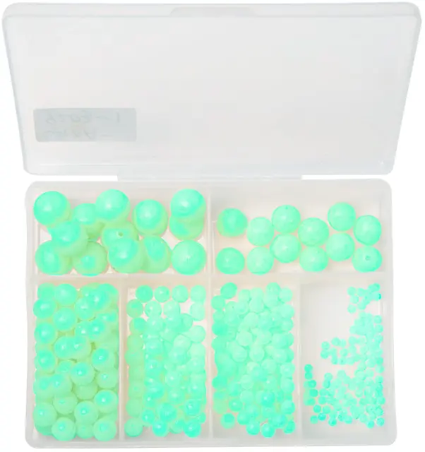 Fladen Luminous Soft Beads 300-pack Självlysande mjuka pärlor 5, 8 och 10mm 