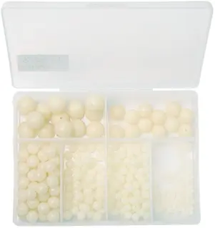 Fladen Luminous Soft Beads 300-pack Sj&#228;lvlysande mjuka p&#228;rlor 5, 8 och 10mm