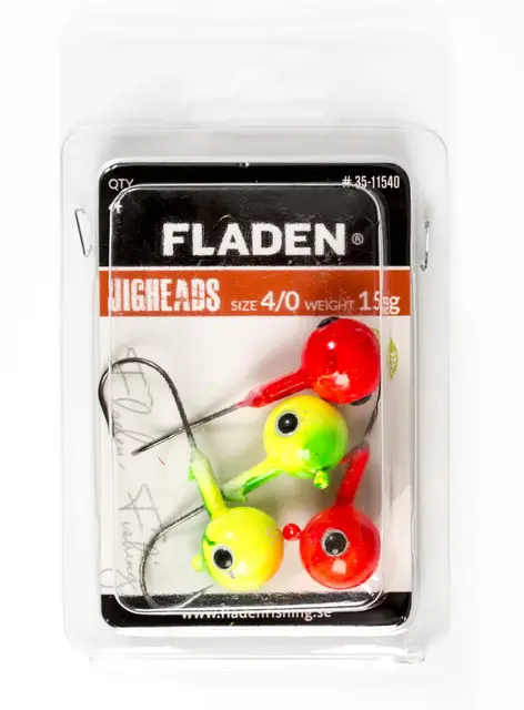 Fladen Jig Heads 5g #2/0 Red/Yellow 5 stk 