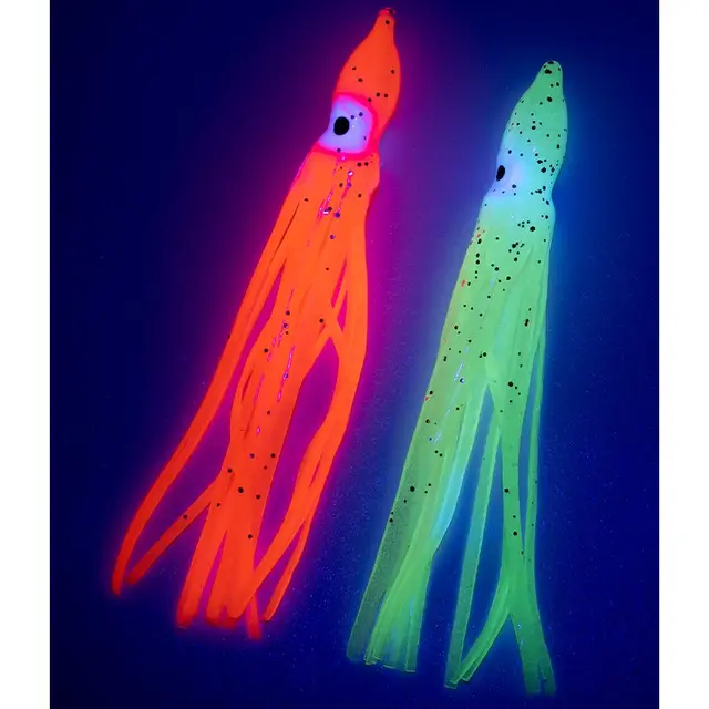 Fladen Octopus Luminous 6cm 5-pack grön UV Bläckfisk 