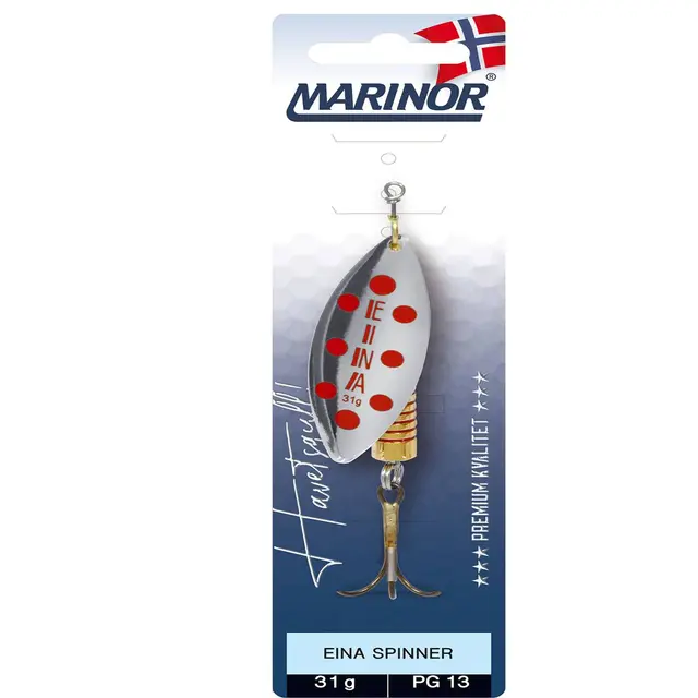 Fladen Eina Spinnare Silver/Red Dot 31g Klassisk Spinnare 