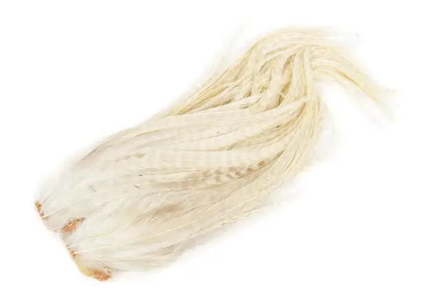 Whiting Bugger Pack Ghost Barred White Lange fjær med naturlig tapering 