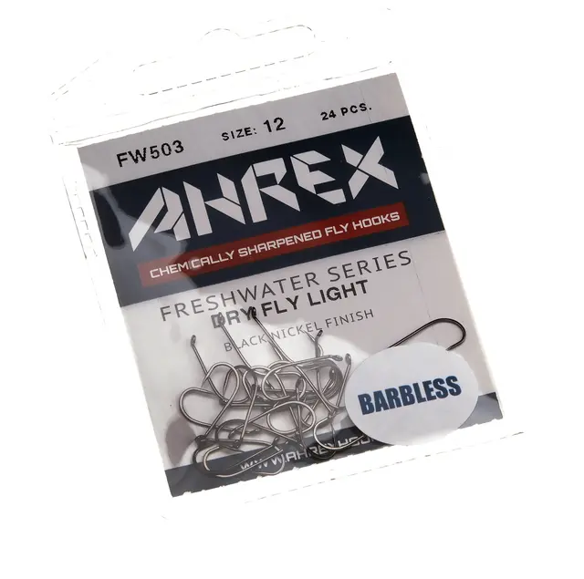 Ahrex FW503 Dry Fly Light Barbless #10 24pack Flugbindningskrok torrfluga 