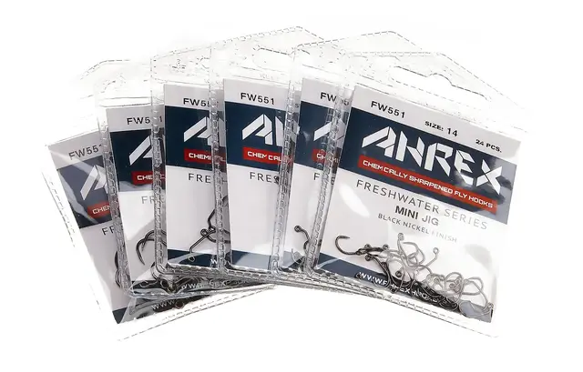 Ahrex FW551 Mini Jig Barbless #10 24pack 24pack Flugbindningskrok jiggfluga 