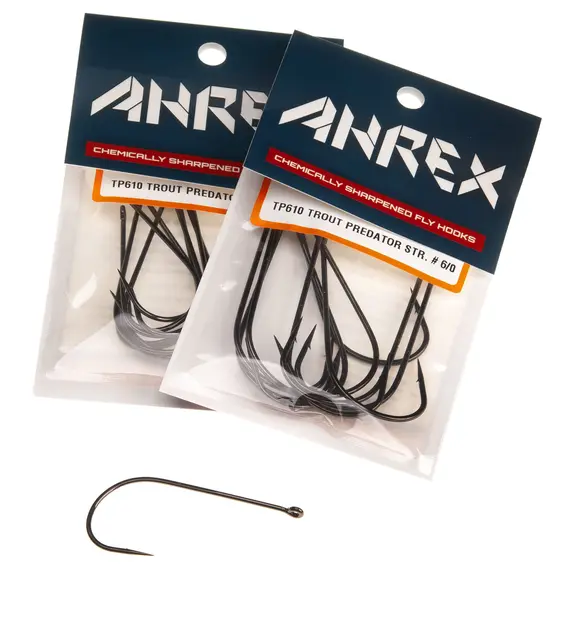 Ahrex TP610 Trout Predator streamer #2/0 Flugbindningskrok för streamers 