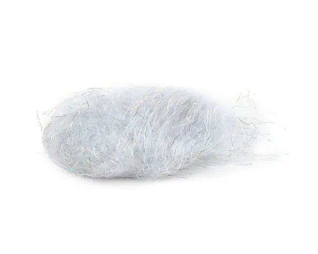 Flydressing Titan dubbing Silver Surfer Långfiberdubbning med blixt 