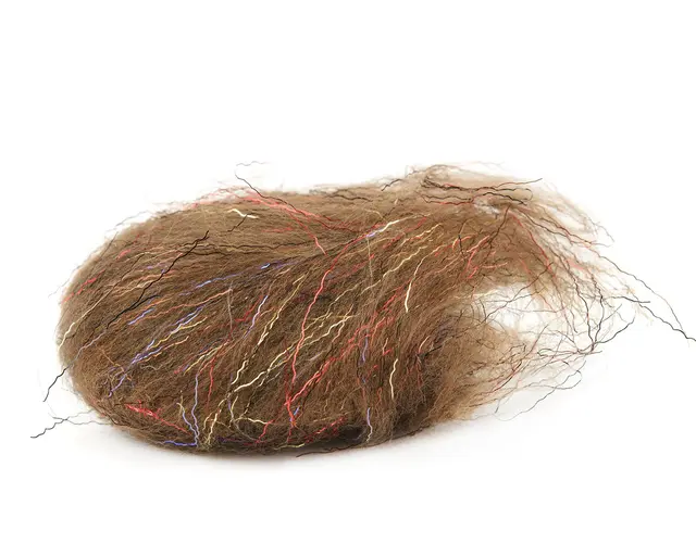 Flydressing Titan dubbing Sucker Brown Långfiberdubbning med blixt 