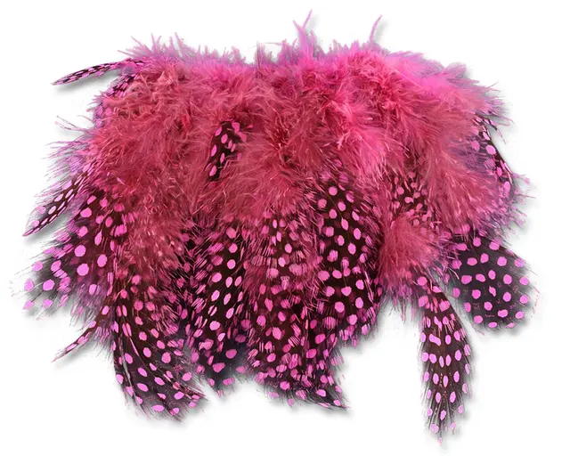 Hareline Strung Guinea Feathers #188 Hot Pink 