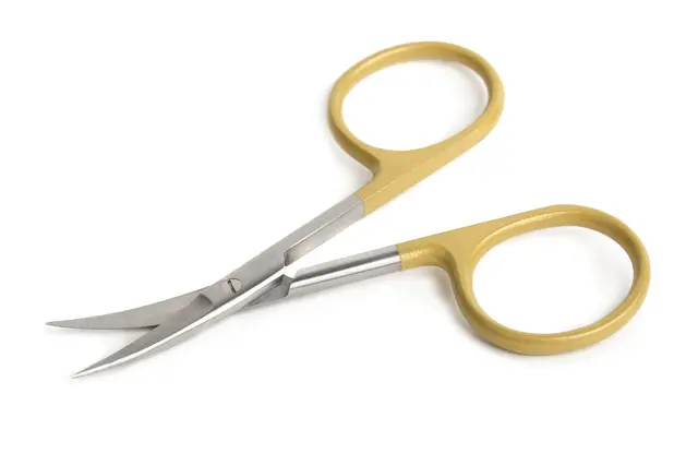 Flydressing High Grade Scissor Curved 4" Gold högkvalitativ sax för flugbindning 