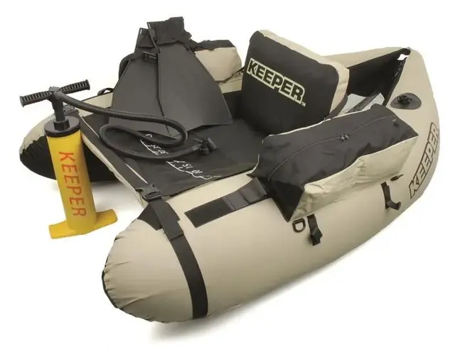 Keeper Float Tube Kit Bellyboat med simfötter, pump och bärbag 