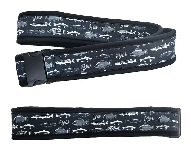 O'Pros Wading Belt Black&White Fish Vadebelte i behagelig neopren 