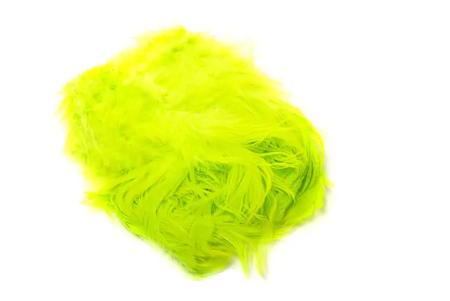 Wapsi Schlappen Short Fluo Chartreuse Kvalitetsfjädrar för flugbindning 