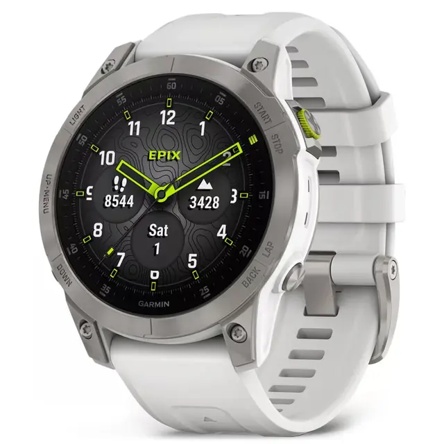 Garmin epix™ (Gen 2) Sapphire Hvit Titan GPS-klokke - 47 mm 