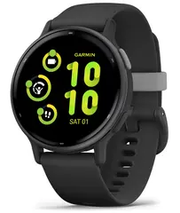 Garmin vívoactive 5 Black Slate Skifergrå med sort urkasse og silikonrem