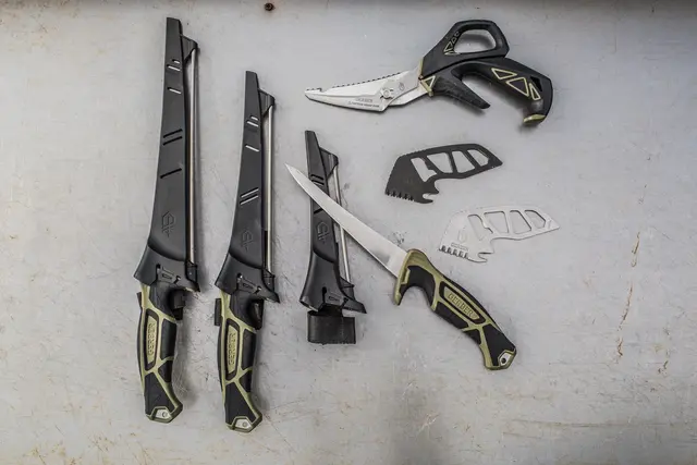 Gerber Gutsy Gut Scoop Scaler Silver Fjällskrapare med buköppnare 