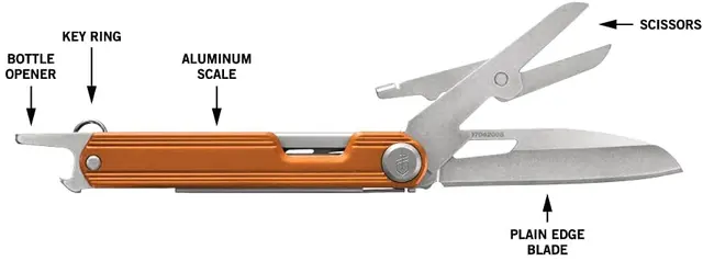 Gerber ArmBar Slim Cut Orange Multiverktyg med 4 funktioner, 71g 