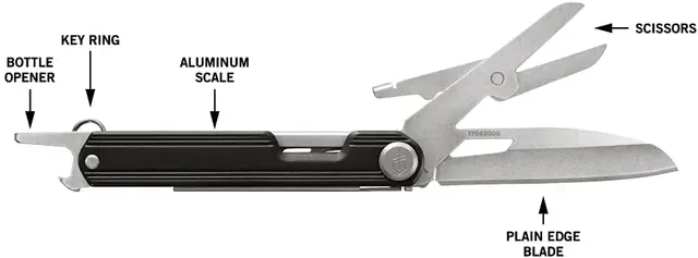 Gerber ArmBar Slim Cut Onyx Multiverktyg med 4 funktioner, 71g 