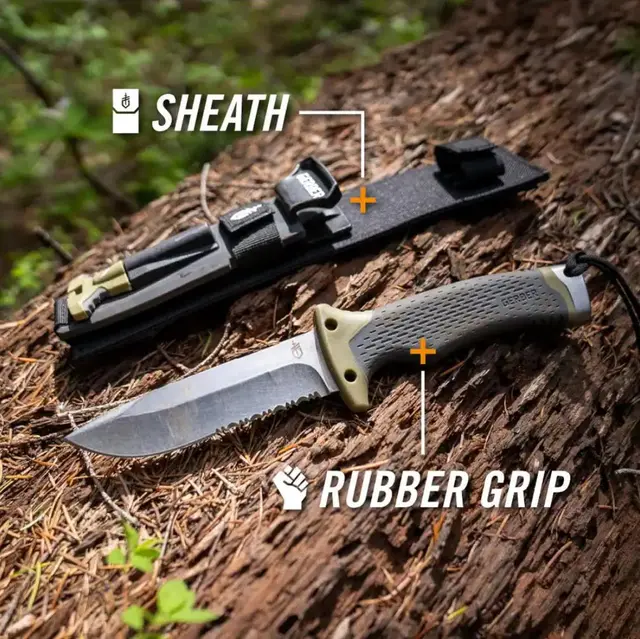 Gerber Ultimate Survival Knife Overlevelseskniv med mange funksjoner 