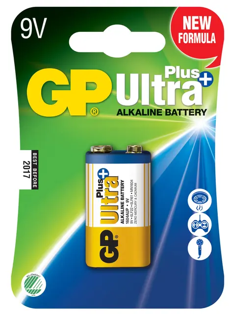 GP Ultra Plus Alkaline 9V-batteri 1- pack 