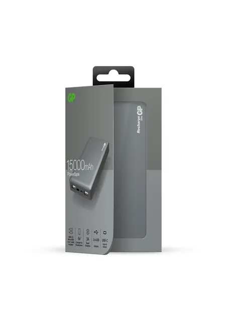 GP PowerBank Voyage 2.0 15000 mAh, MP15MA, Graphite Grey 