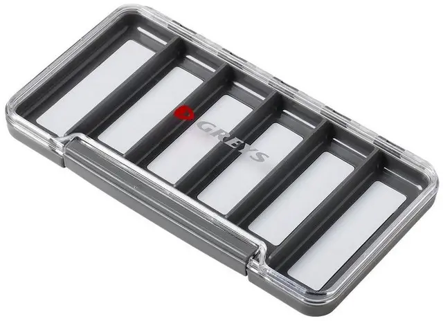 Greys Slim Waterproof Fly Box 6 Rom Vanntett flueboks 