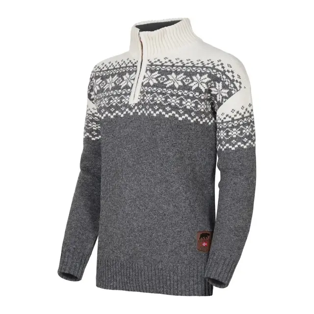 Gridarmor Snøkrystall Half Zip Ullgenser Melange S 