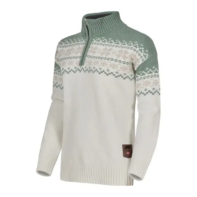 Gridarmor Snøkrystall Half Zip Ullgenser White/Green S 