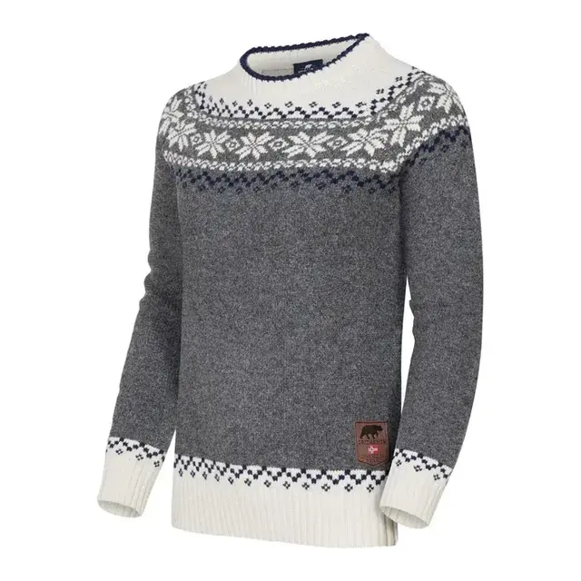 Gridarmor Snøkrystall Round Neck Grå XS Ullgenser Wmn 