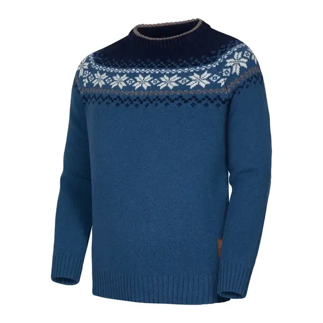 Gridarmor Snøkrystall Round Neck Blue S Ullgenser til herre fra Gridarmor 