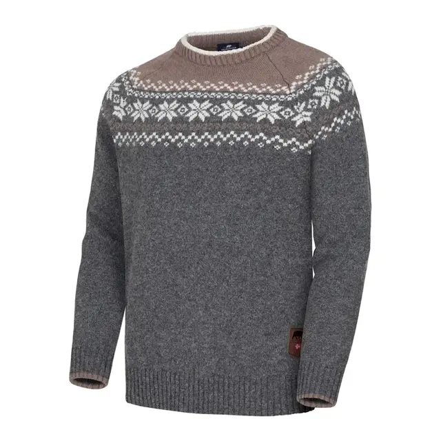 Gridarmor Snøkrystall Round Neck Gray S Ullgenser til herre fra Gridarmor 