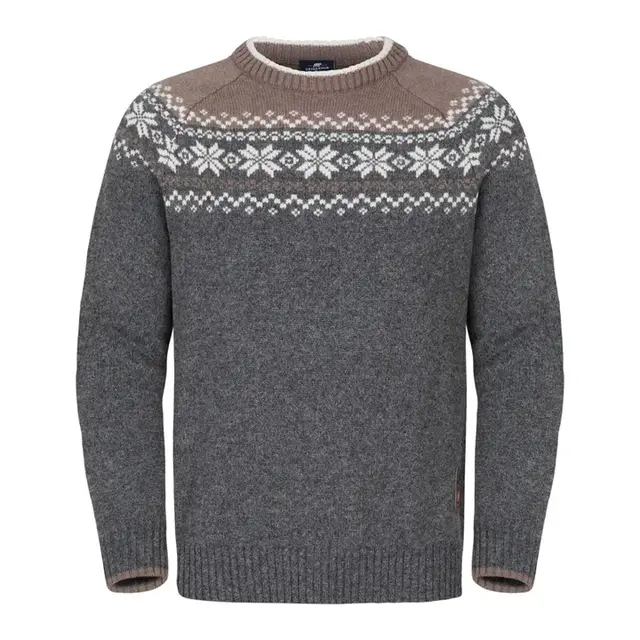 Gridarmor Snøkrystall Round Neck Gray S Ullgenser til herre fra Gridarmor 