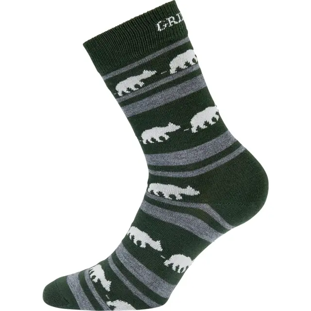 Gridarmor StripedBear Merino Socks 36-39 Green/Grey/White 
