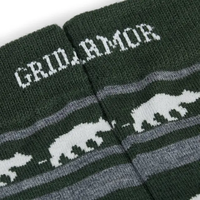 Gridarmor StripedBear Merino Socks 36-39 Green/Grey/White 