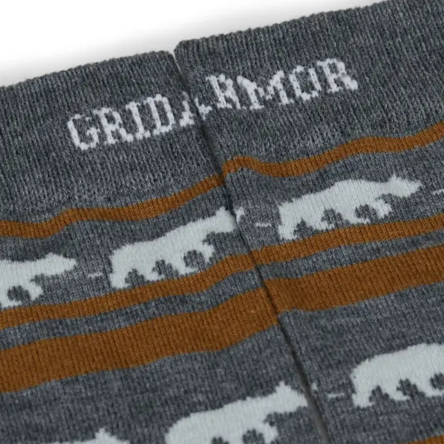 Gridarmor StripedBear Merino Socks 36-39 Grey/beige/white 