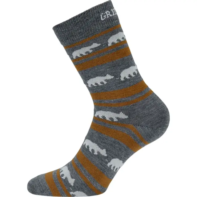Gridarmor StripedBear Merino Socks 36-39 Grey/beige/white 