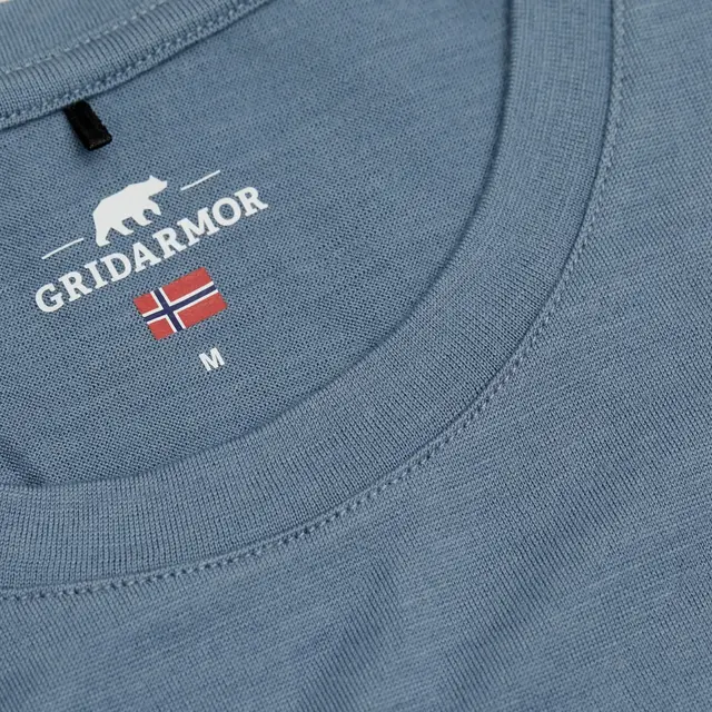 Gridarmor Larsnes Merino T-skjorte M L Blue Shadow 