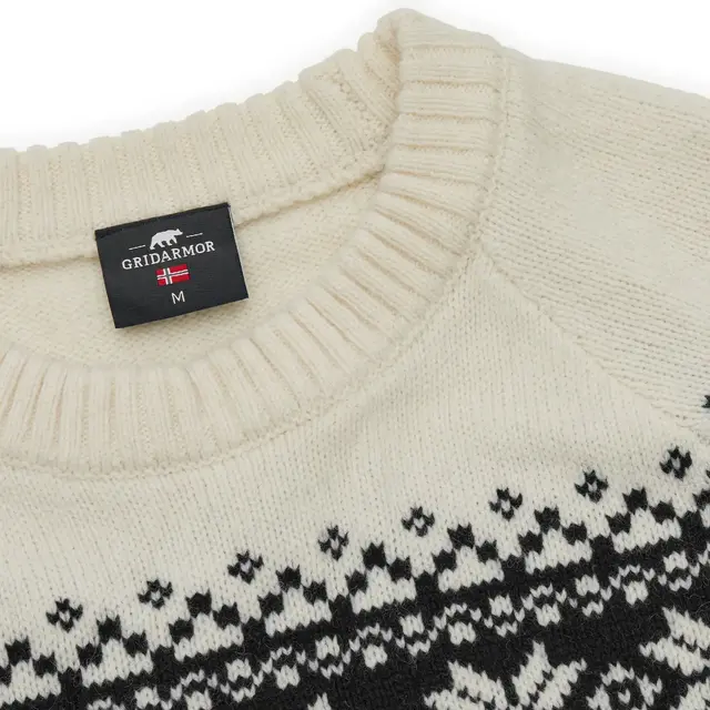 Gridarmor Snøkrystall Rn Ullgenser M L Black/white 