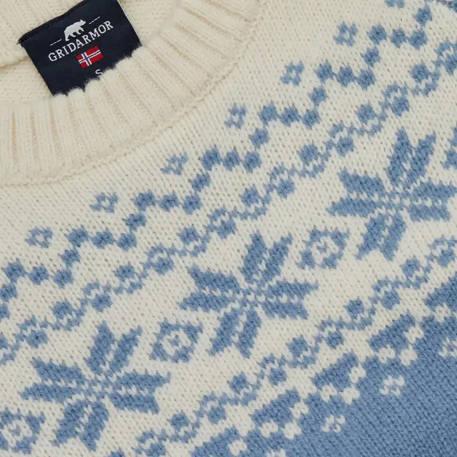 Gridarmor Snøkrystall Rn Ullgenser W M Lt. blue/white 