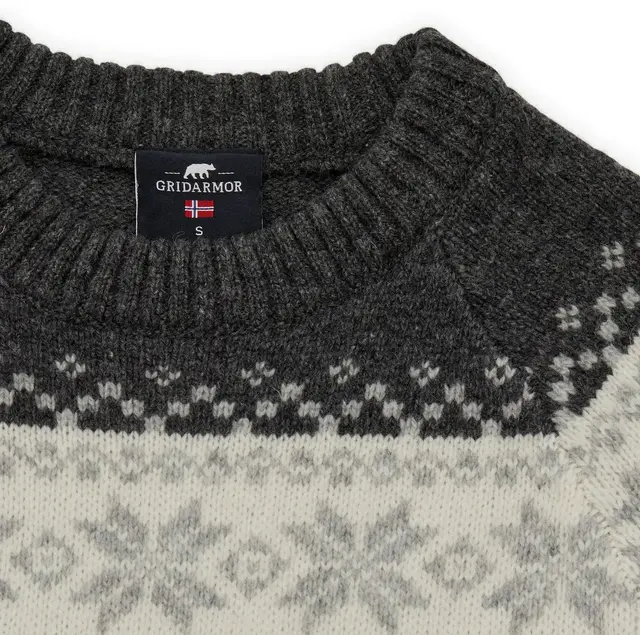 Gridarmor Snøkrystall Rn Ullgenser W L White/Dk. grey/Lt. grey 