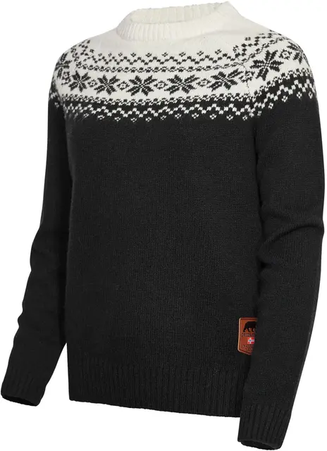 Gridarmor Wmn Snøkrystall Round Neck L Black/white, dame 