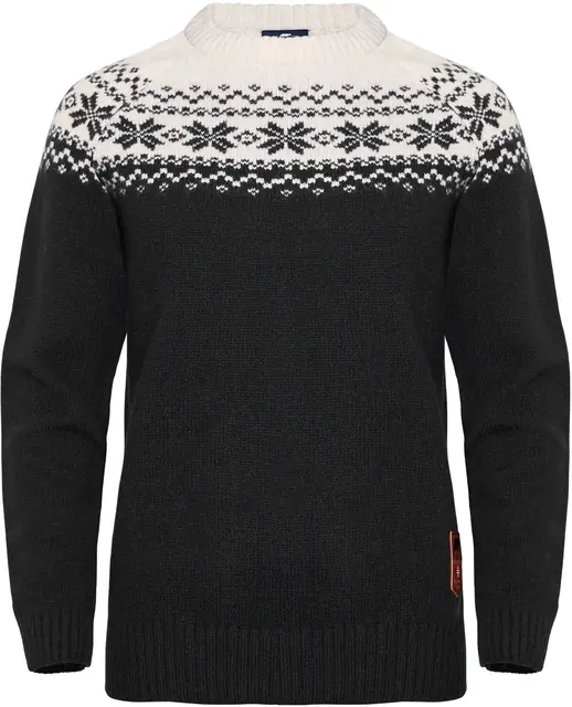 Gridarmor Wmn Snøkrystall Round Neck L Black/white, dame 