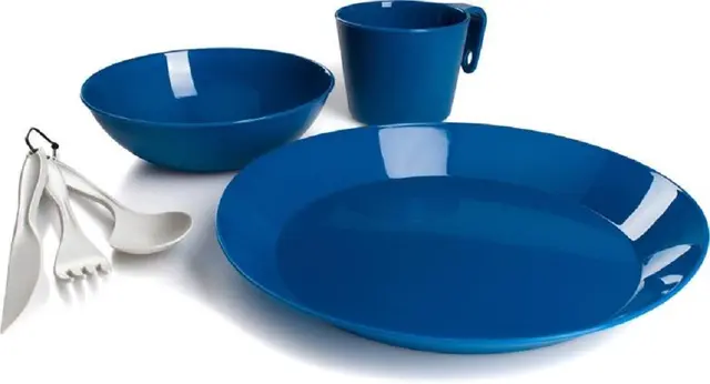 GSI Cascadian Table set Sky blue Kopp, bestick, tallrik och skål 