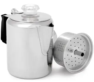 GSI Glacier 3 cup Perkulator i st&#229;l Rej&#228;l och snygg rostfri perkulator