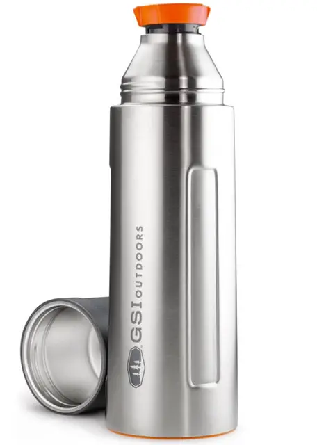 GSI Glacier Stainless Vacuum Bottle 1L Silver - Stilren og solid 