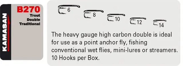 Kamasan B270 Trout Double #10 Dubbelkrok i kvalitétsstål 