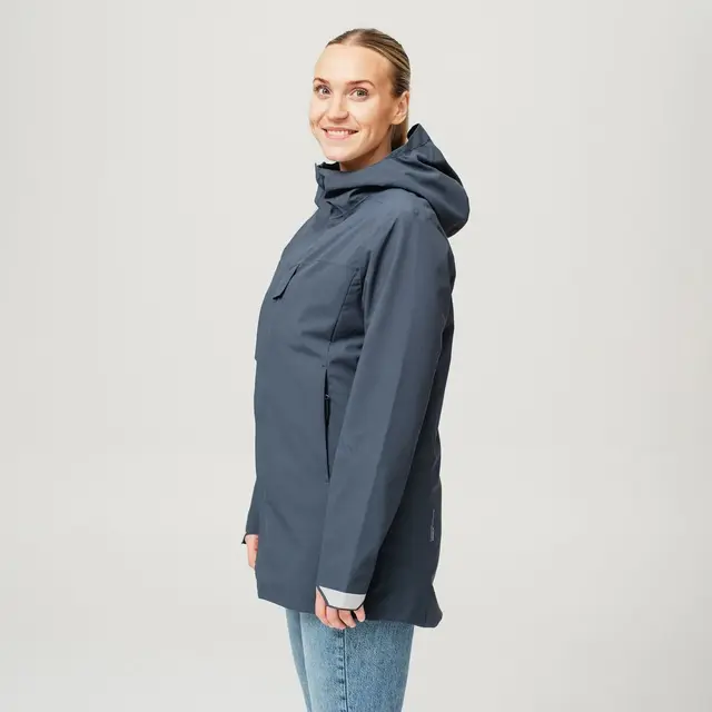 HeatX Heated Oslo Coat Womens Navy XS Allsidig jakke med elektrisk varme 