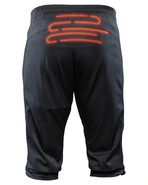Heat Experience Heated Knee Pants S Slitstark Svart värmebyxa med dragkedjor 