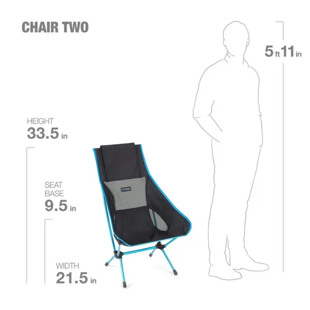 Helinox Chair Two Black/Cyan Blue Superdigg turstol til all slags bruk 