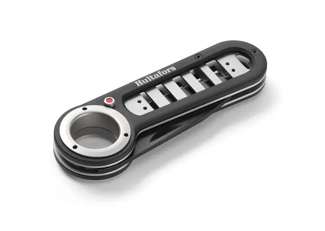 Hultafors OKF fällkniv till fritidsbruk Robust fällkniv i svartbelagt aluminium 